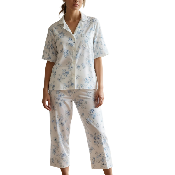 Women's Comfortable Long-Sleeve Printed Recliner Pajama Set