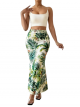 High-Waisted Printed Polyester Women's Pencil Skirt