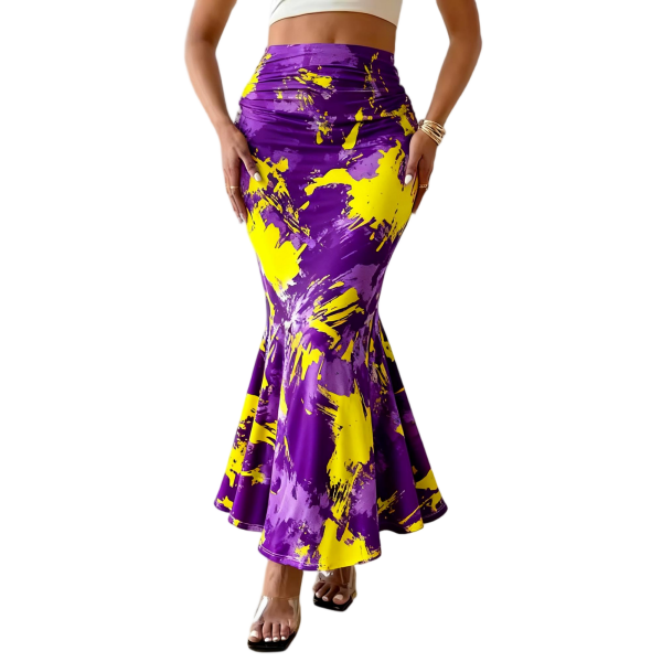 New Printed High-Waisted Polyester Women's Hot-Selling Pencil Skirt