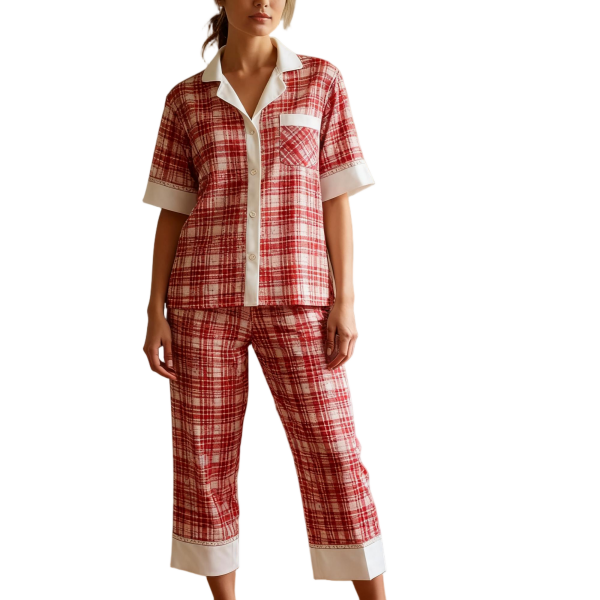 Women's Long-Sleeved Casual Printed Lounge Pajama Set
