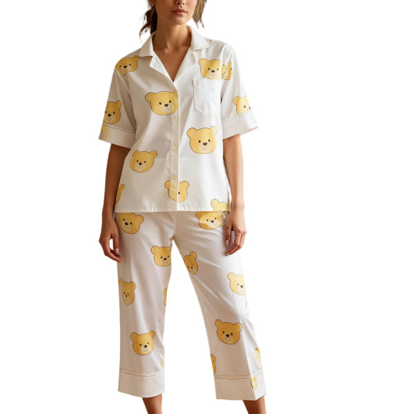 Comfortable Printed Long-Sleeve Women's Casual Lounge Pajama Set