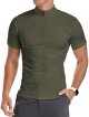 Men's Long/Short Sleeve Polo Shirts Quarter-Zip Casual Slim Fit Mock Neck Basic Designed Cotton Shirts